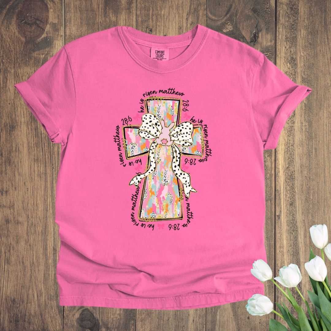 Matthew 28:6 Cross | Easter Tee