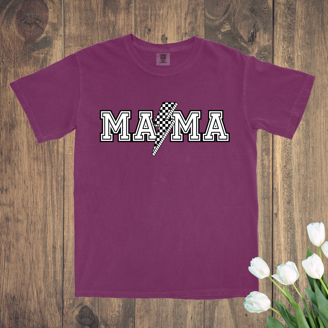 Checkered Mama tee
