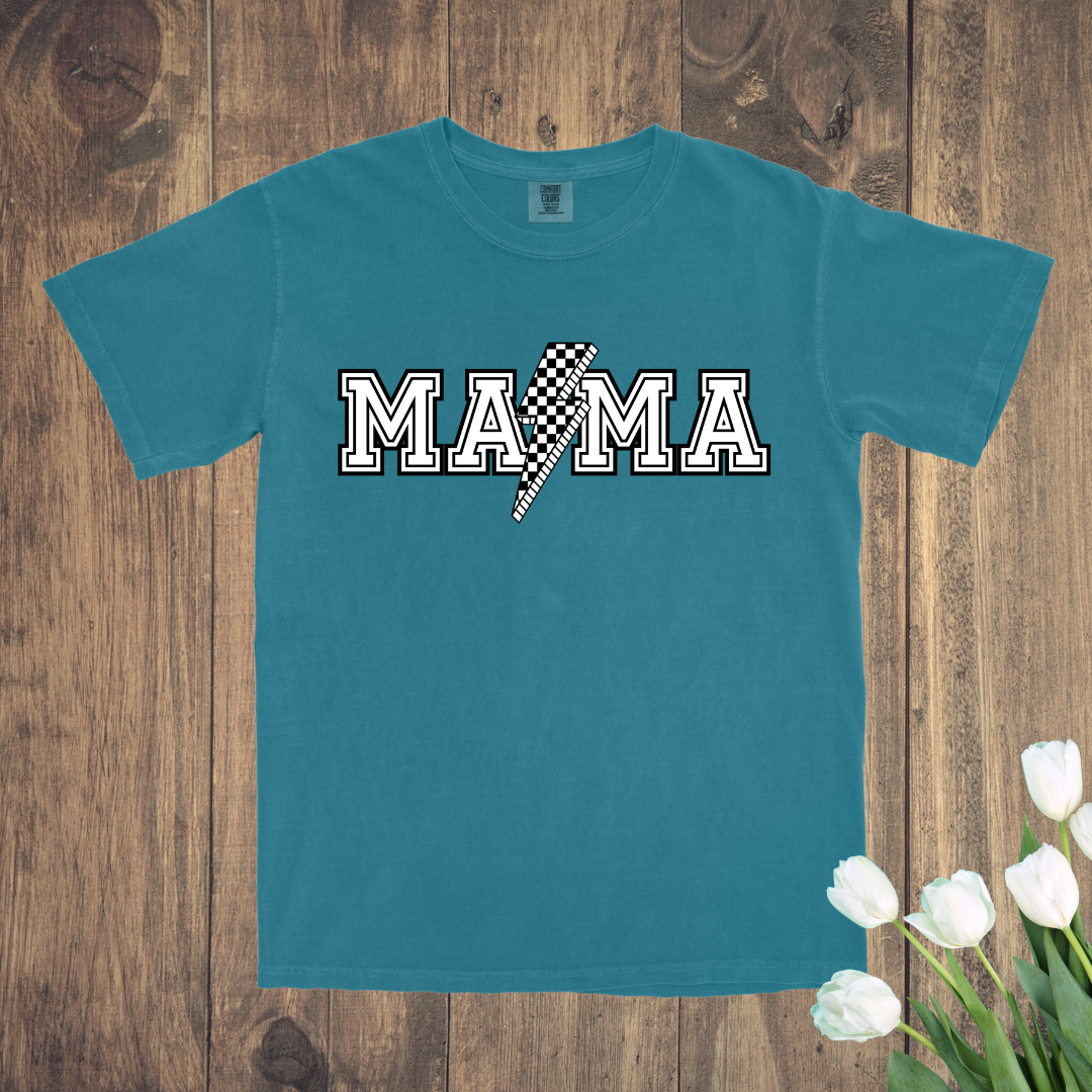 Checkered Mama tee