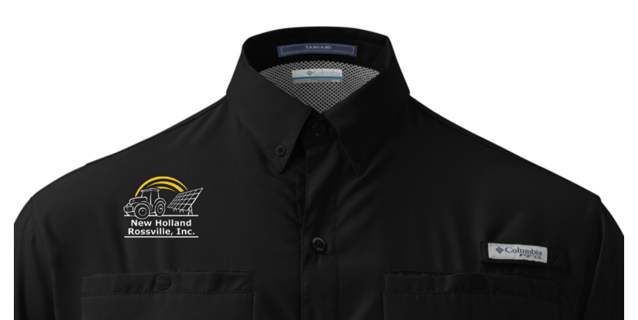 NH Embroidered Men's Columbia Short Sleeve Button Shirt