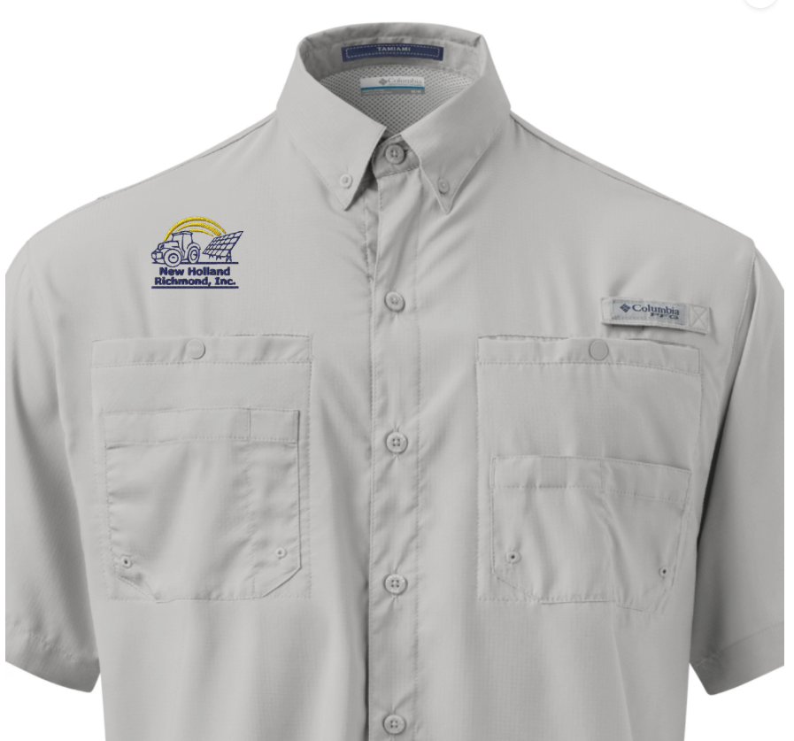 NH Embroidered Men's Columbia Short Sleeve Button Shirt