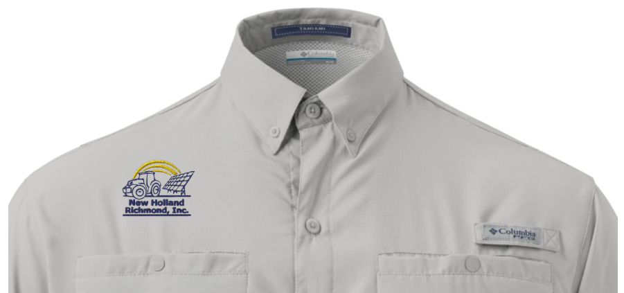 NH Embroidered Men's Columbia Short Sleeve Button Shirt
