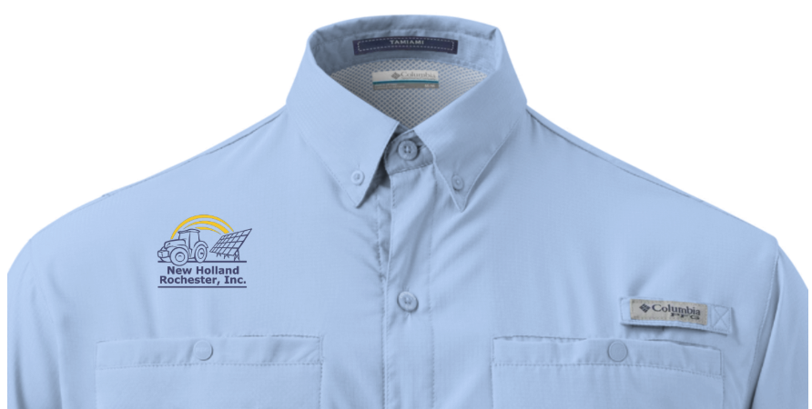 NH Embroidered Men's Columbia Short Sleeve Button Shirt