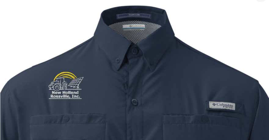 NH Embroidered Men's Columbia Short Sleeve Button Shirt