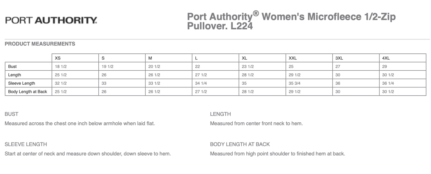 NH Women's Port Authority Microfleece 1/2 Zip Pullover