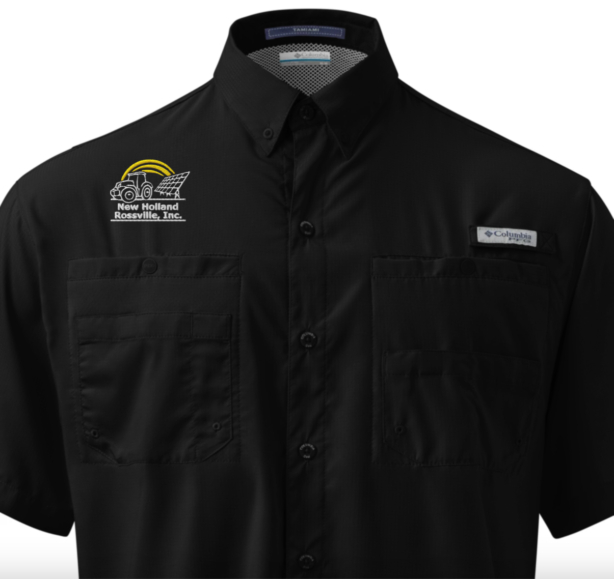 NH Embroidered Men's Columbia Short Sleeve Button Shirt