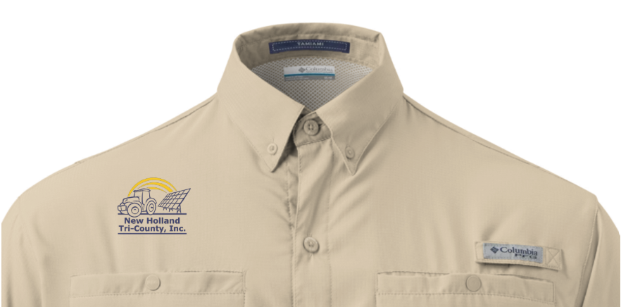 NH Embroidered Men's Columbia Short Sleeve Button Shirt