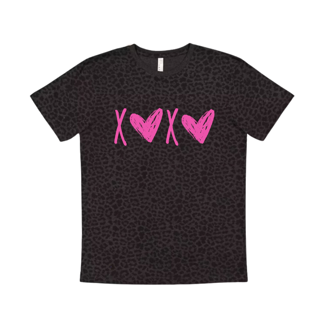 XOXO Black Leopard Print Tee