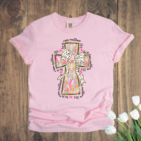 Matthew 28:6 Cross | Easter Tee
