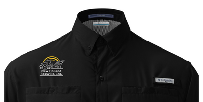 NH Embroidered Men's Columbia Short Sleeve Button Shirt