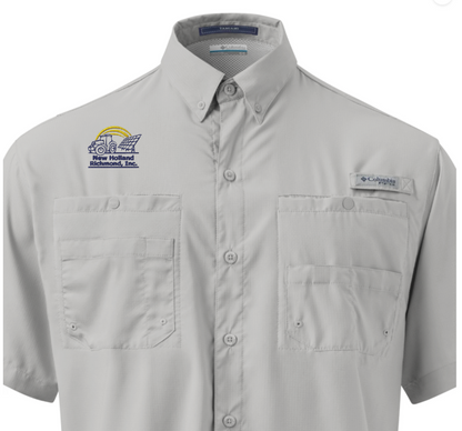 NH Embroidered Men's Columbia Short Sleeve Button Shirt