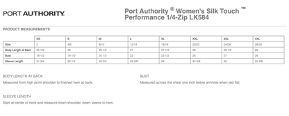 NH Women's Port Authority Silk-Touch 1/4 Zip Pullover