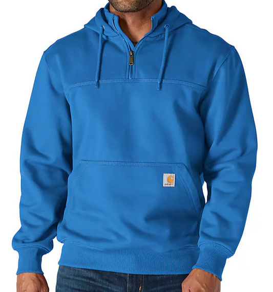 Rain Defender® Loose Fit Heavyweight Quarter-Zip Hoodie w/ left pocket graphic