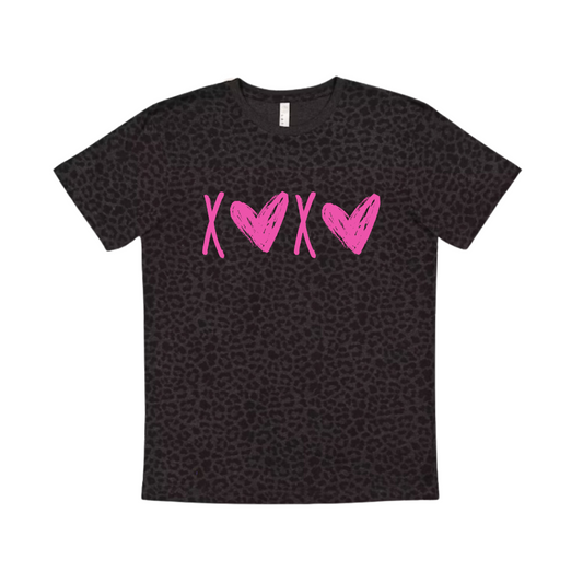 XOXO Black Leopard Print Tee